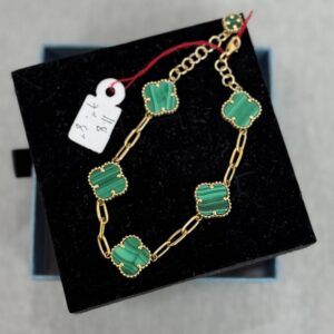 K Van-Cleef Inspired Charm Bracelet (Jade Green)