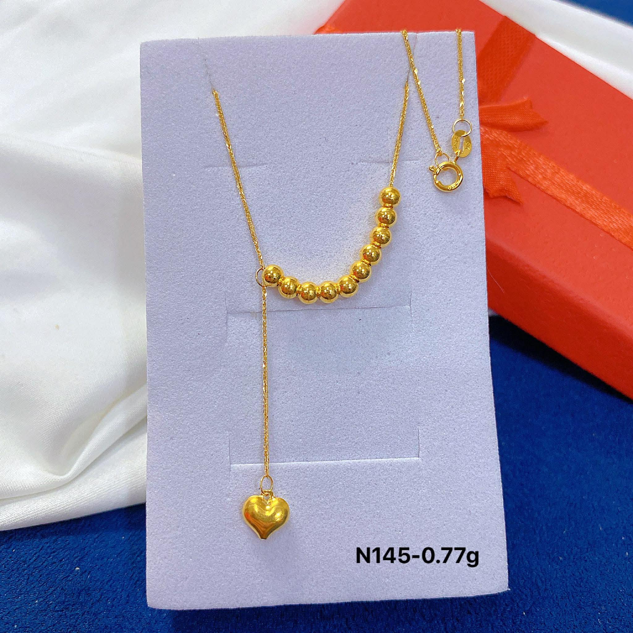 Heart Beads Necklace N145 18K Gold - Image 1