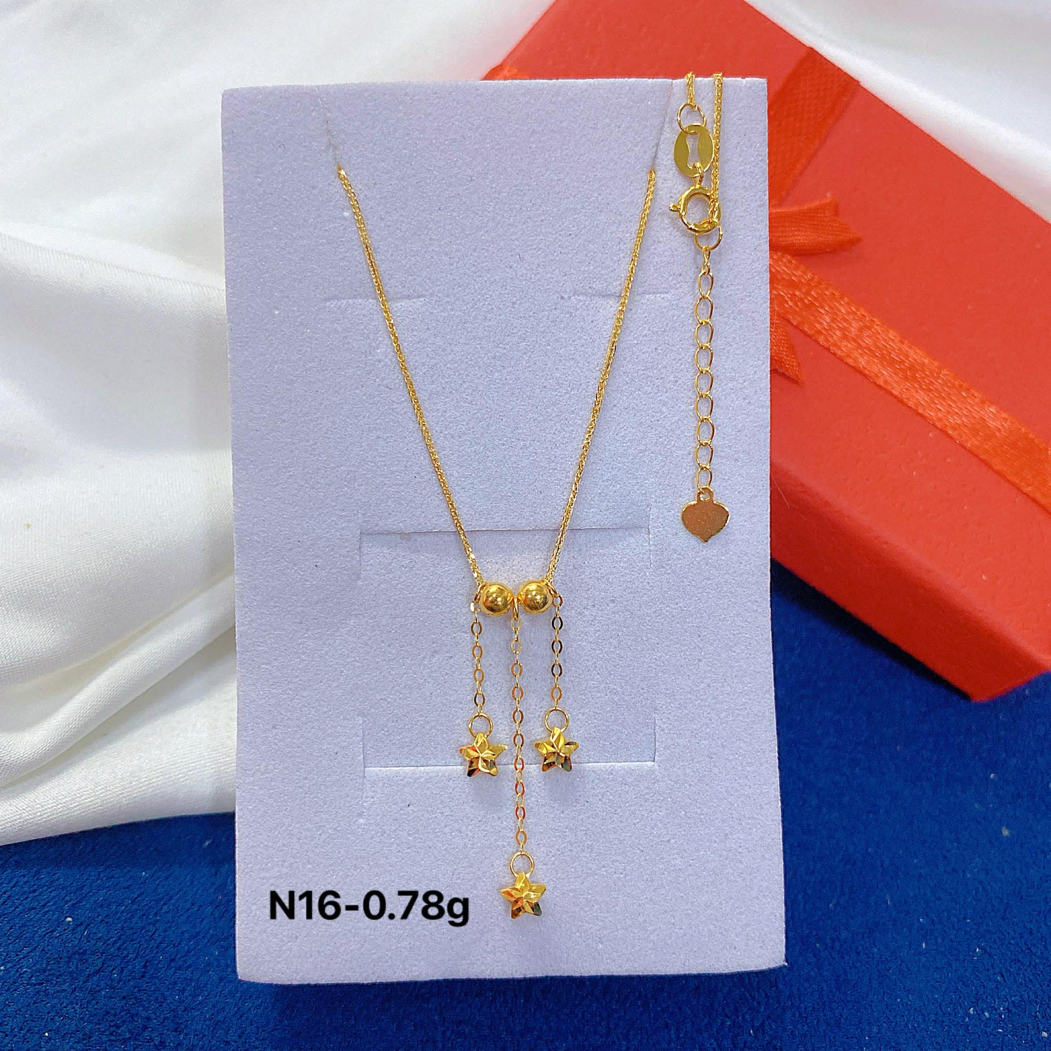 N16 Triple Tassel Star Necklace 18K Gold - Image 1
